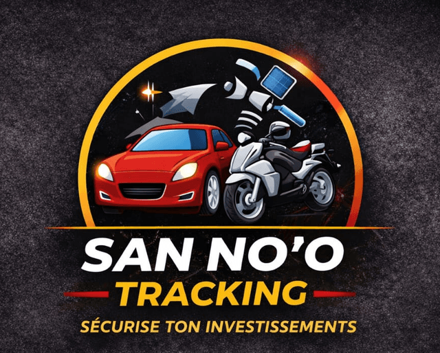 Logo San No'o Tracking noir doré orange rouge